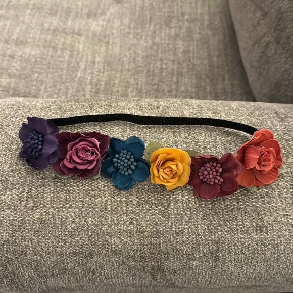 Like New Stretch Headband of Beautiful Multicolored Flowers - Picture 1 of 3
